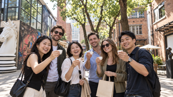 Shanghai M50 Kreativpark|Chinesischer Schnaps-Verkostungserlebnis + englische Führung/optionaler Abholservice