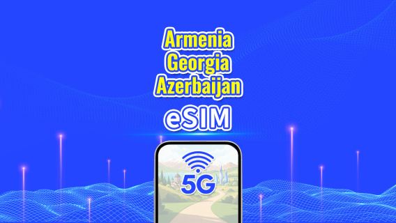 Caucasus 5G eSIM for Azerbaijan/Armenia/Georgia | Daily Package/Data Package | 24-Hour Billing | 1–30 Days | QR Code