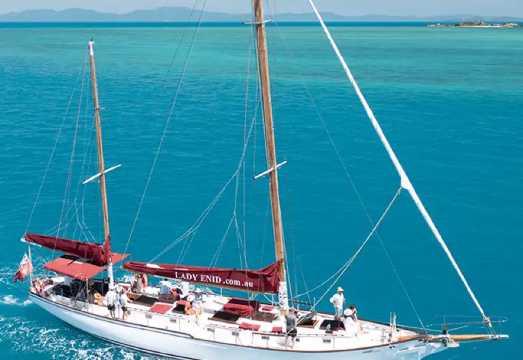 Lazy Cat Whitsundays Lady Enid Classic Sailing Boat Sunset Day Tour with Whitehaven Beach Speedboating and Snorkeling AUD 99.97