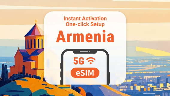 eSIM 5G per Armenia | Doppia rete | 1–30 giorni | QR istantaneo