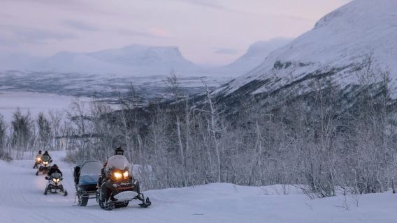 Abisko/Björkliden: tour panoramico in motoslitta con snack