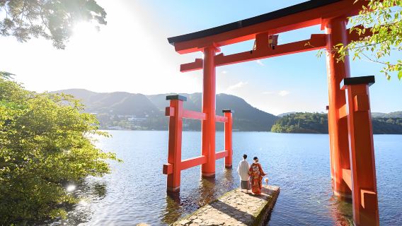 Excursion d'une journée à Hakone et au mont Fuji|Téléphérique offert : Lac Ashi + Ōwakudani + Lac Yamanaka + Oshino Hakkai