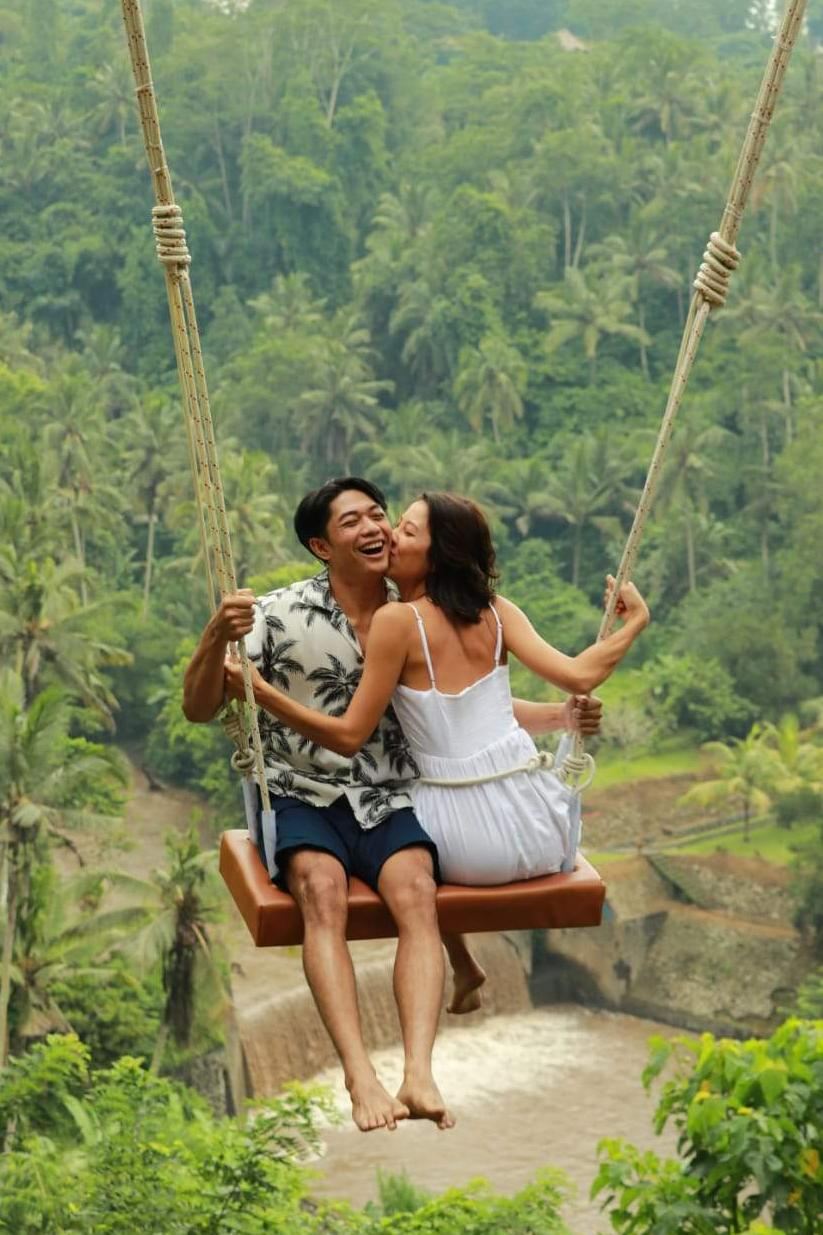 Esperienza sull'altalena nella giungla Bali Swing a Ubud