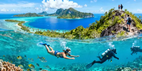 馬來西亞沙巴仙本那丨敦沙卡蘭海洋公園一日遊-浮/深潛/爬山