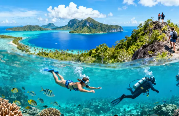 馬來西亞沙巴仙本那丨敦沙卡蘭海洋公園一日遊-浮/深潛/爬山