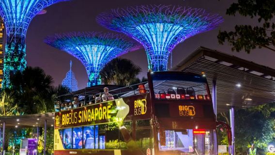 Big Bus Singapore: Recorrido nocturno en autobús descapotable