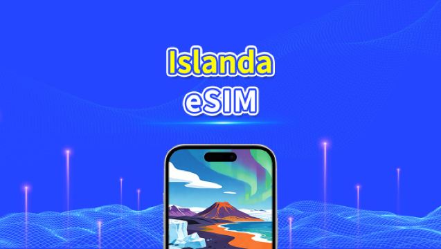 eSIM Islanda | Dati ad alta velocità | 5G/4G | Pacchetto giornaliero/dati | 24 ore | 1-30 giorni | Codice QR