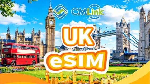 Великобритания CMLINK (EE) 5G eSIM | Всего 30 ГБ/60 ГБ | Звонки + прием SMS | QR-код