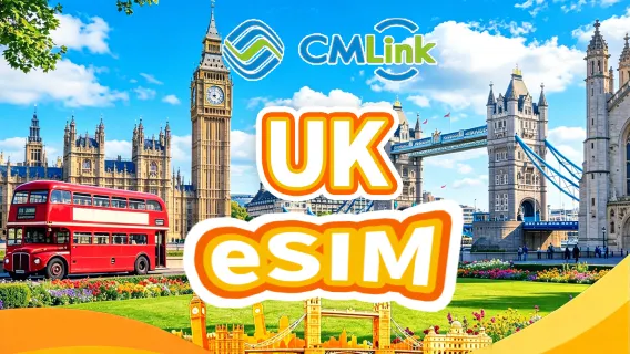 CMLINK UK 5G eSIM | TOTAL 40GB/80GB | Calls+Receiving SMS | QR Code