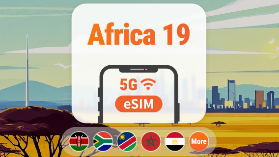 África 19 Países 5G eSIM | Todos os AI & TikTok | 1–30 Dias | Código QR