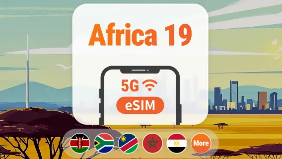 Africa 19 Countries 5G eSIM | All AI & TikTok | 1–30 Days | QR Code
