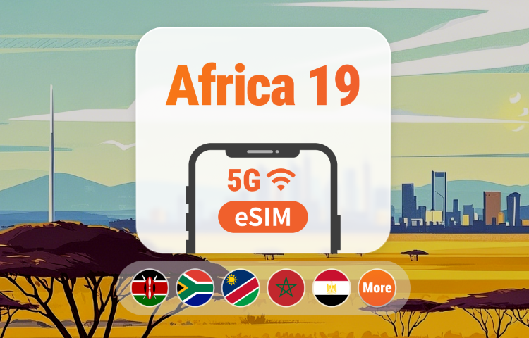 Africa 19 Paesi 5G eSIM | AI & TikTok | 1–30 Giorni | Codice QR