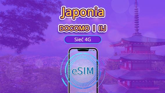 Japonia | DOCOMO eSIM | Pakiet dzienny /Pakiet danych | Rozliczenie według dni kalendarzowych | 1-30 dni | Kod QR