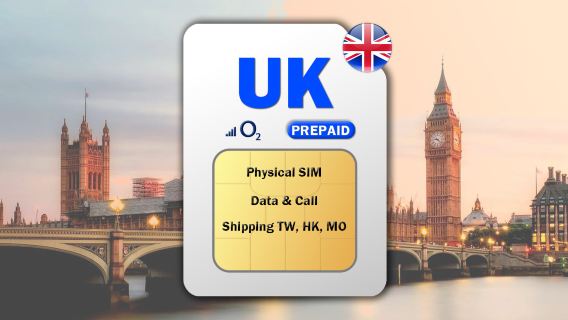 United Kingdom O2 4G SIM Card (Delivery to Taiwan, Hong Kong, and Macau)
