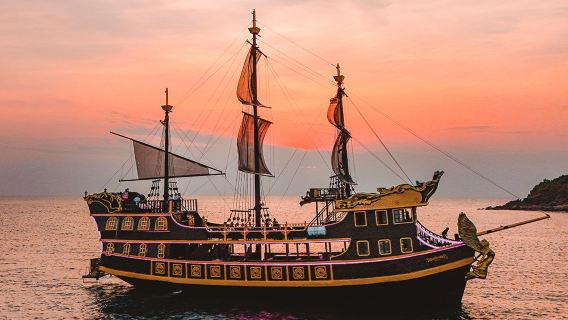 Pattaya, Thailand: Koh Larn + Koh Sak sailing boat 1-day tour, DJ Party on the Black Pearl, and Sea Fishing