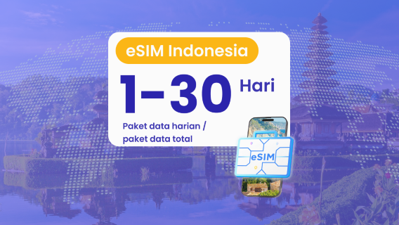 eSIM Indonesia |eSIM 4G/5G | Paket Harian/Paket Data Total | 1–30 hari | kode QR