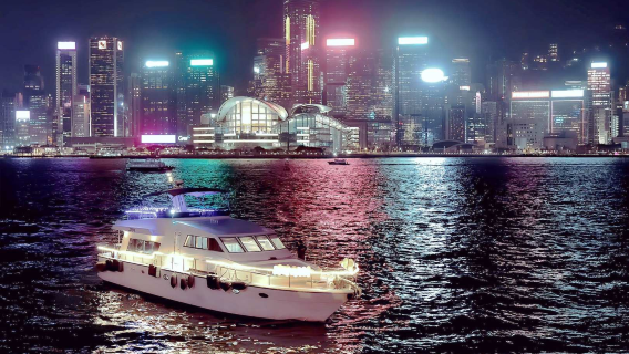 Billet de croisière de luxe pour la nuit à Hong Kong avec vue sur le Victoria Harbour (incluant snacks et boissons illimités + photos du Victoria Harbour)