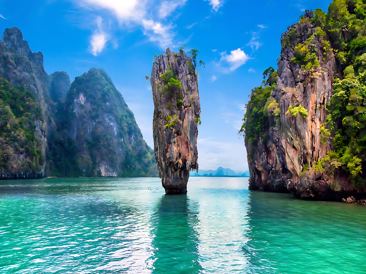 perjalanan satu hari Teluk Phang Nga Phuket dengan Perahu Besar [Pulau 007 + Pulau Phanna + Pulau Hong + Pulau Kaya]