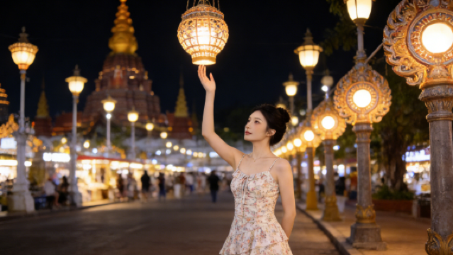 Fotoshoot bij de nachtmarkt van Gaozhuang in de Dai autonome prefectuur Xishuangbanna[[Foto's ter plekke] Fotoshoot voor stellen, vriendinnen, kinderen en gezinnen tijdens reizen]