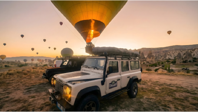 ทัวร์ซาฟารีด้วยรถจี๊ปส่วนตัว 2 ชั่วโมงในคัปปาโดเกีย พร้อมบริการรับจากโรงแรม แชมเปญ และวิวหุบเขารอบด้าน