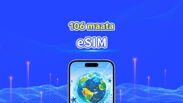 Maailmanlaajuinen eSIM 106 maassa | 4G/5G | nopea data | päiväpaketti/datapaketti | 24 tunnin laskutus | 1-30 päivää | QR-koodi