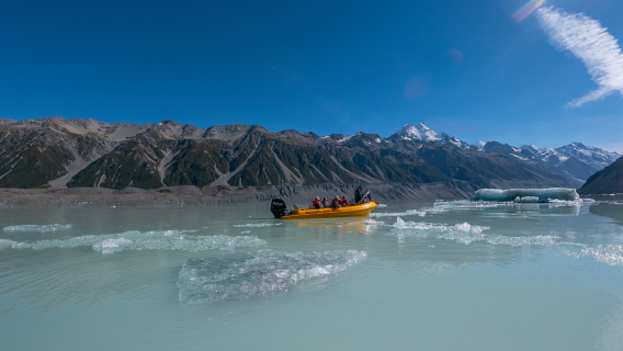 New Zealand South Island Aoraki / Mount Cook Tasman Glacier Ice Explorer Boat - Tasman Glacier Lake Explorer Tour - Magnificent Views of New Zealand's Glacial Lakes