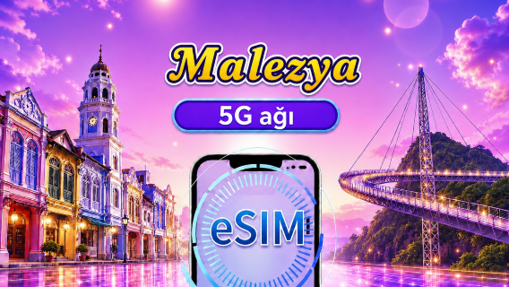 Malezya 5G eSIM | Google Maps/Chat GPT Desteği | Günlük Paket/Veri Paketi | 24 Saatlik Ücretlendirme | 1-30 Gün | QR Kodu