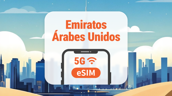 eSIM 5G de EAU | Dubái, Abu Dabi y más | 1–30 días | Código QR instantáneo