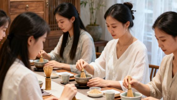 武夷山禪意茶空間美學茶館雙體驗-夢華錄同款-茶百戲「宋代點茶」&夏季圍爐冰茶&冬季圍爐煮茶/沉浸式體驗