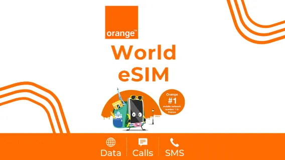Orange World 4G/LTE eSIM | Calls + SMS | 31 Days Total 50MB–20GB | Calendar-Day Billing | QR code