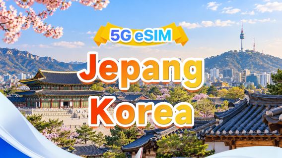 Jepang/Korea Selatan eSIM 5G universal | Jaringan multi·Dukungan ChatGPT & Google Maps | 500MB/hari-total 50GB | 1-30 hari | Penagihan 24 jam | Kode QR