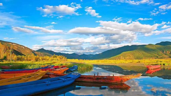 瀘沽湖豬槽船包船+大落水村定點接送+坐船360度觀賞瀘沽湖美景和瀘沽湖歷史文化