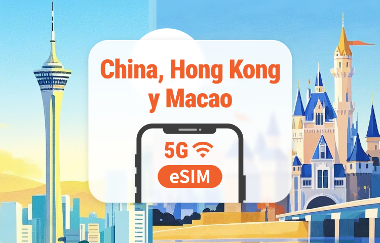 5G eSIM en China continental · Hong Kong · Macao | Soporta ChatGPT y TikTok | 1–30 días / 365 días | Código QR instantáneo