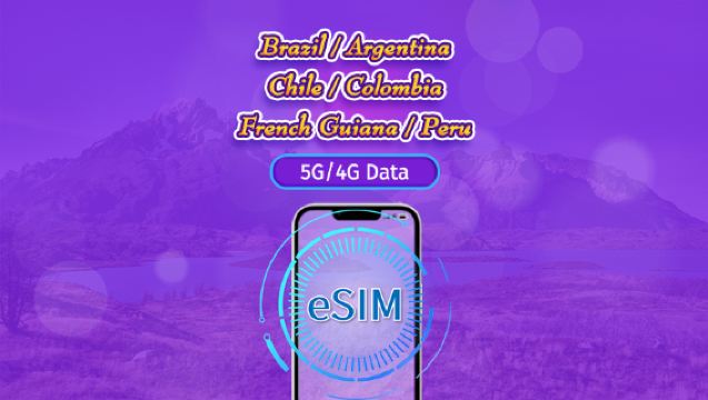 South America (6 countries) | 5G/4G eSIM | Day Pass/Total Package | 24H Billing | 1-30 days | QR code