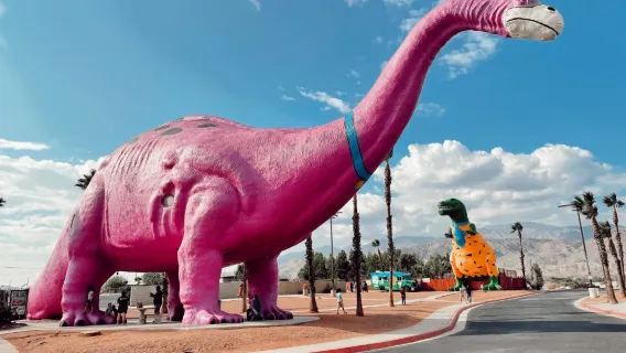1-day private chartered tour to Los Angeles Cabazon dinosaurs + Desert Hills Premium Outlets | Admission ticket not included