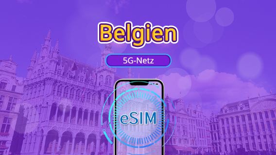Belgien | 5G/4G eSIM | Tagespaket/Datenpaket | Tagesabrechnung | 1–30 Tage | QR-Code