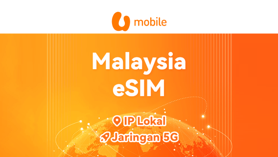 Malaysia U Mobile 5G eSIM | Paket harian/kuota data | Penagihan per 24 jam | Kode QR