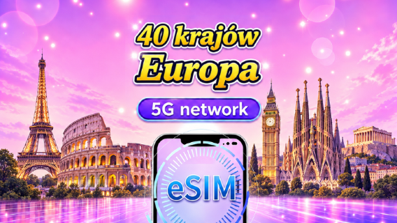 Europa (40 krajów) 5G eSIM | Obsługuje Google Maps/TikTok/ChatGPT | Pakiety danych dzienne / całkowite | Naliczanie opłat według dni kalendarzowych | 1-90 dni | Kod QR