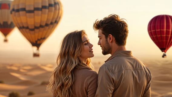 [Dubai Desert hot air balloon ride Official Signature] Desert hot air balloon ride|Watch the sunrise from high altitude|Hotel pickup|breakfast|Falcon|Camel riding|Flight Certificate-Multiple package Available
