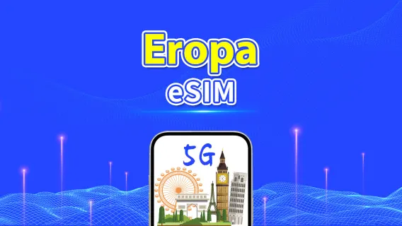eSIM Eropa | 5G/4G | Paket Data Harian/Total | 1-30 hari | Penagihan 24 Jam | Kode QR