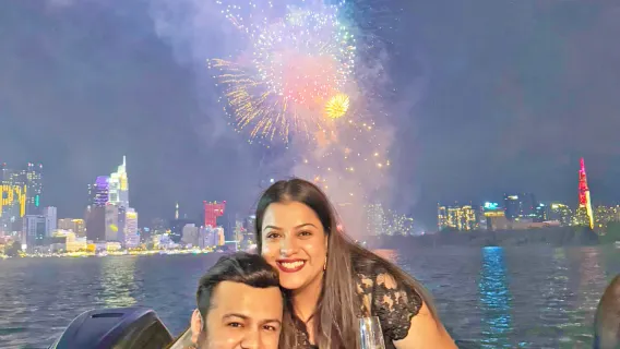 Ho Chi Minh: Fuochi d'artificio di Capodanno 2026 in motoscafo di lusso