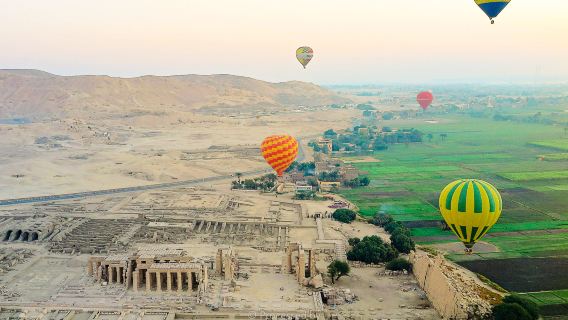 Volo in mongolfiera mattutino a Luxor sulla Valle dei Re con trasferimento dall'hotel