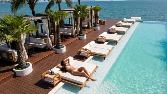 Sina Beach Club dagstur til flydende bar og klub på havet i Pattaya
