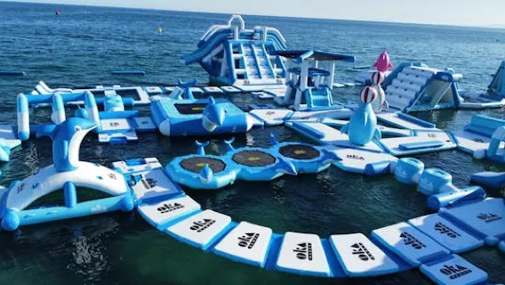 Inflatable Water Park Adventure in the Sea of Salou