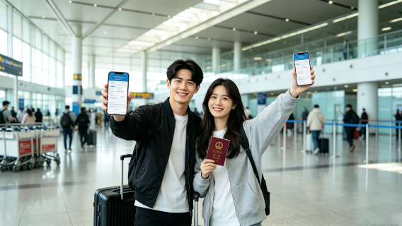 Preenchimento de cartão de entrada eletrônico da Coreia do Sul