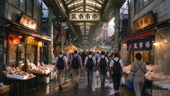 En smagsoplevelse i Tsukiji Outer Market: Friske varer, gamle butikker og historier om Edosushi