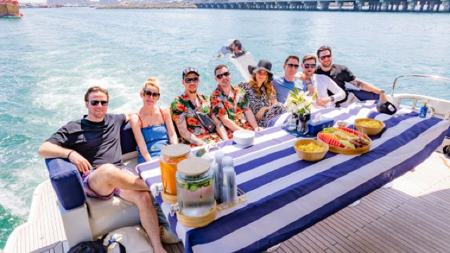 Dubai Luxury Yacht 2/3 Hours Shared Tour with BBQ & Soft Drinks-Sunset/Party/Jet Ski Optional