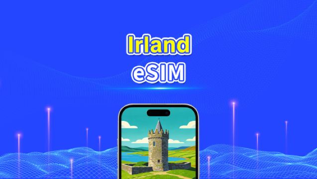 Irland eSIM | 4G/5G | Højhastighedsdata | 24 timers fakturering | Valgfri varighed 1-30 dage | QR-kode