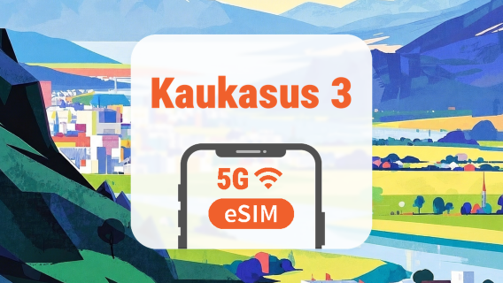Kaukasus 3 Länder 5G eSIM | KI-Apps & TikTok | 1–30 Tage | QR-Code