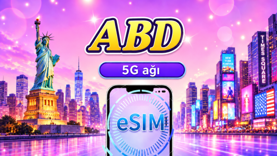 ABD 5G eSIM | Tiktok & Google Haritalar gibi popüler uygulamaları destekler | Günlük paket/Veri paketi | 1-30 gün | 24 saatlik faturalandırma | QR kod